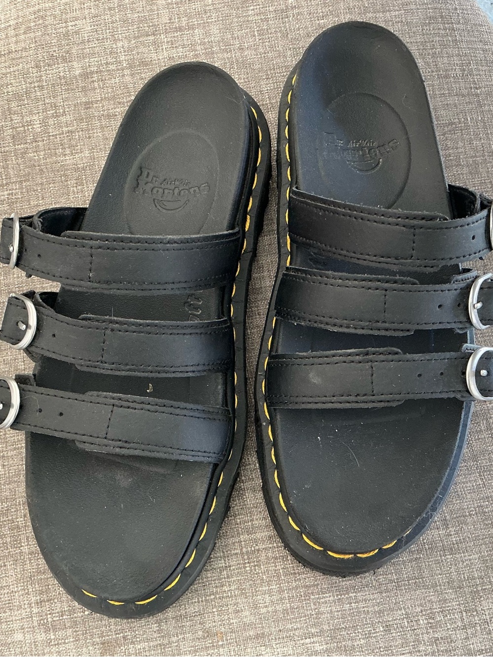 Docs Dr Marten Blair Triple-Strap Slide Sandals - Sz 9 41 Like NEW!